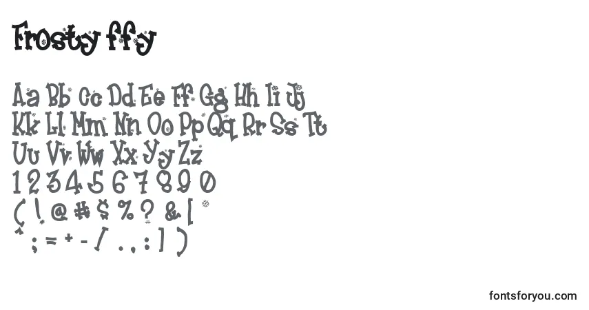 characters of frosty ffy font, letter of frosty ffy font, alphabet of  frosty ffy font